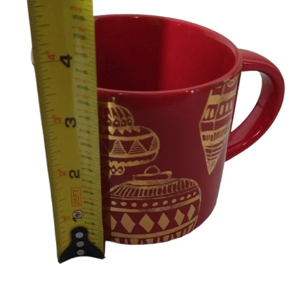 Starbucks‎ red and gold holiday Christmas ornament mug cup